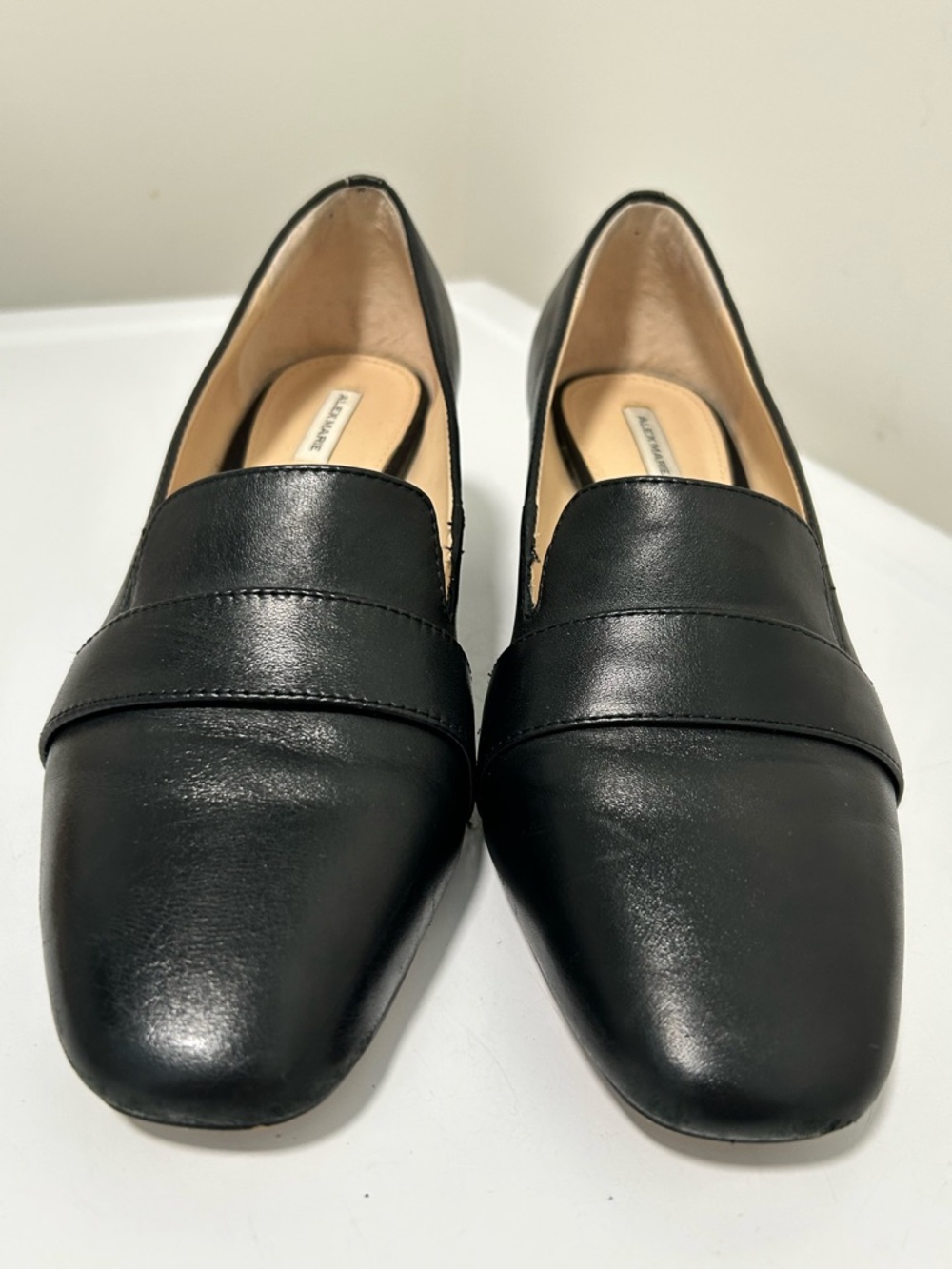 Alex Marie Block Heel Penny Loafers Black Size 7 - Picture 3 of 12